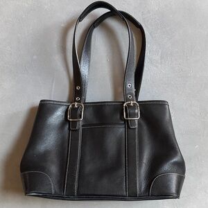 Coach Black Leather Tote Bag